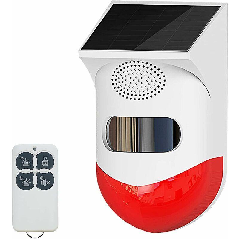 Solar Infrared Sensor Alarm Light with Remote
